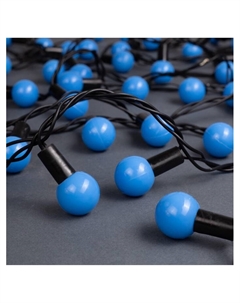 Гирлянда «Нить» 10 м с насадками «Шарики 2.5 см», IP44, тёмная нить, 100 LED, свечение синее, 8 режимов, 220 В Luazon lighting