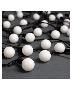 Гирлянда «Нить» 10 м с насадками «Шарики 2.5 см», IP44, тёмная нить, 100 LED, свечение белое, 8 режимов, 220 В Luazon lighting