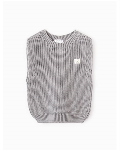 Жилет вязаный, рост 74-80 см, серый Крошка я