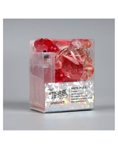 Гирлянда «Нить» 2 м роса с насадками «Бриолет», IP20, серебристая нить, 40 LED, батарейки ААх3 (нет в комплекте), свечение тёплое белое Luazon lighting