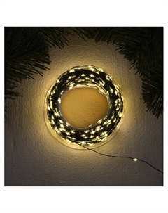 Гирлянда «Нить» 50 м роса, IP44, зелёная нить, 500 LED, свечение тёплое белое, 8 режимов, 31 В Luazon lighting