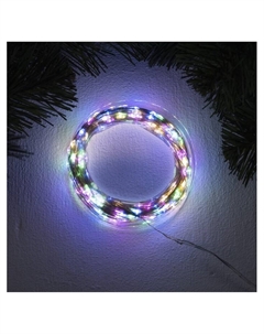 Гирлянда «Нить» 50 м роса, IP44, серебристая нить, 500 LED, свечение мульти, 8 режимов, 31 В Luazon lighting