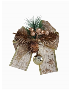 Ёлочные игрушки 2 шт. «. Композиция на бантике» пластик, шарик, 12×15 см Зимнее волшебство