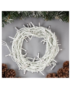 Гирлянда «Нить» 10 м, IP44, белая нить, 100 LED, свечение жёлтое, 8 режимов, 220 В Luazon lighting