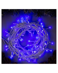Гирлянда «Нить» 10 м, IP44, белая нить, 100 LED, свечение синее, 8 режимов, 220 В Luazon lighting