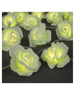 Гирлянда «Нить» 5 м с насадками «Розы зелёные», IP20, прозрачная нить, 20 LED, свечение тёплое белое, 220 В Luazon lighting