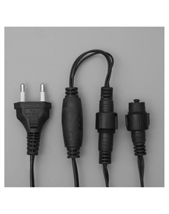 Гирлянда «Нить» 10 м, IP44, УМС, тёмная нить, 100 LED, свечение тёплое белое, мерцание белым, 220 В Luazon lighting