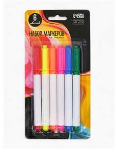Маркеры перманентные по ткани (набор 6 шт) "Многоцветье" Арт узор