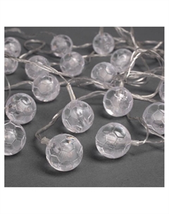 Гирлянда «Нить» 5 м с насадками «Футбольный мяч», IP20, прозрачная нить, 20 LED, свечение мульти (RG/RB), мигание, 220 В Luazon lighting