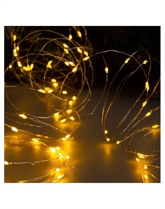 Гирлянда «Нить» 10 м роса, IP20, серебристая нить, 100 LED, свечение жёлтое, 12 В Luazon lighting