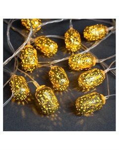 Гирлянда «Нить» 4 м с насадками «Фонарик», IP20, прозрачная нить, 20 LED, свечение тёплое белое, 8 режимов, 220 В Luazon lighting