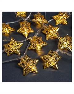 Гирлянда «Нить» 4 м с насадками «Звезда», IP20, прозрачная нить, 20 LED, свечение тёплое белое, 8 режимов, 220 В Luazon lighting