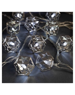 Гирлянда «Нить» 4 м с насадками «Кубик звезда», IP20, прозрачная нить, 20 LED, свечение белое, 8 режимов, 220 В Luazon lighting