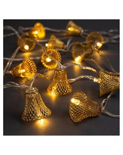 Гирлянда «Нить» 4 м с насадками «Колокольчик», IP20, прозрачная нить, 20 LED, свечение тёплое белое, 8 режимов, 220 В Luazon lighting