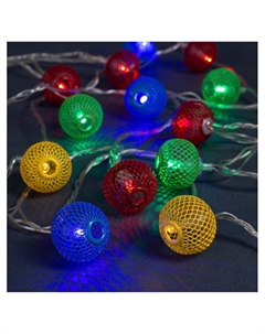 Гирлянда «Нить» 4 м с насадками «Шарик сетка», IP20, прозрачная нить, 20 LED, свечение мульти, 8 режимов, 220 В Luazon lighting