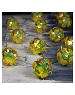 Гирлянда «Нить» 4.5 м с насадками «Цветочные шары», IP20, прозрачная нить, 15 LED, свечение тёплое белое, 220 В Luazon lighting