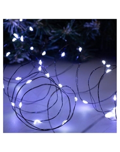 Гирлянда «Нить» 10 м роса, IP20, чёрная нить, 100 LED, свечение белое, 12 В Luazon lighting