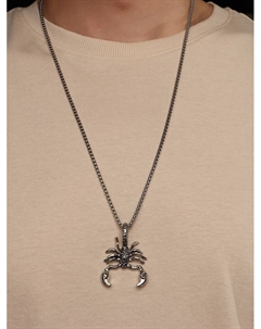 Кулон-амулет «Помпеи» скорпион, цвет чернёное серебро, 70 см Qf