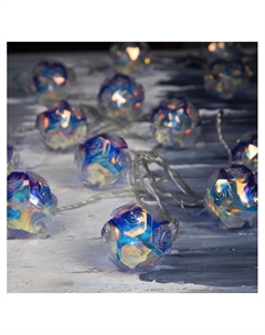 Гирлянда «Нить» 4.5 м с насадками «Цветочные шары», IP20, прозрачная нить, 15 LED, свечение белое, 220 В Luazon lighting