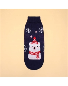 Свитер для животных, размер 16 (ДС 35-39, ОГ 38-50, ОШ 24-28 см), синий Пижон