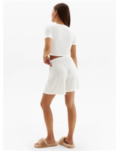 Пижама женская (футболка, шорты) : Home collection, размер 46, цвет экрю Minaku