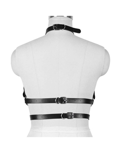 Портупея БДСМ женская, на грудь, PU, размер OS, черный Оки-чпоки
