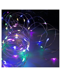Гирлянда «Нить» 10 м роса, IP20, серебристая нить, 100 LED, свечение мульти, 12 В Luazon lighting