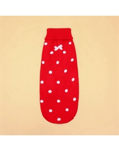 Свитер для животных «Горошек», размер 14 (ДС 32-35, ОГ 35-45, ОШ 22-26 см), красный Пижон