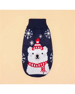 Свитер для животных, размер 10 (ДС 23-26, ОГ 28-35, ОШ 18-22 см), синий Пижон