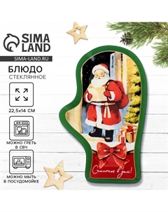 Блюдо новогоднее «Счастья в дом», 22.5×14×2 см Дорого внимание