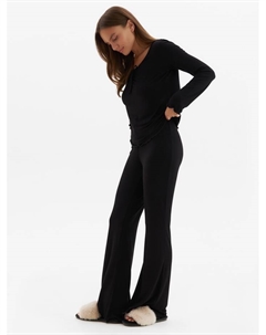 Пижама женская (лонгслив, брюки) : Home collection, размер 50, чёрная Minaku