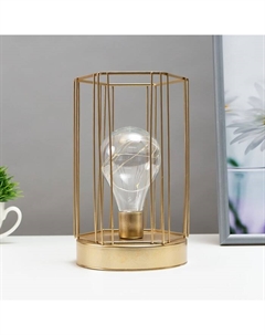 Ночник «Прямоугольник» LED от батареек 3хАА золото 12.5×12×20 см Risalux