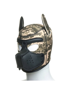 Маска для БДСМ Puppy play, неопрен, размер OS, камуфляж Оки-чпоки