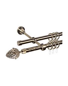 Карниз для штор АС ФОРОС Grace D16K/16Г составной + наконечники Шишка Ас форос