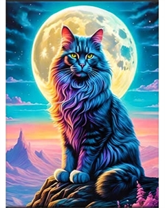 Картина по номерам Флюид Космическая кошка 40x50 / FHR0426
