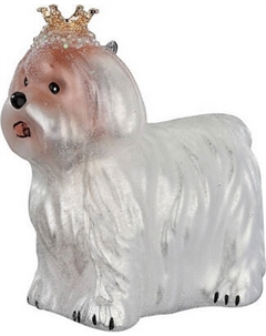 Елочная игрушка Inge's Christmas Figural Glass Ornaments. Гаванский бишон / 64949H120 Inge's christmas