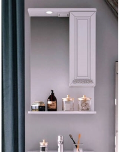 Шкаф с зеркалом для ванной Runo Монро 53 правый