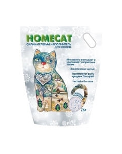 Наполнитель для туалета Homecat Морозная свежесть Силикагелевый / 68911