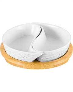 Тарелка столовая обеденная Elan Gallery Инь-Янь веточки-цветочки / 630097 Elan gallery