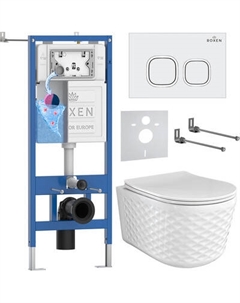 Унитаз подвесной с инсталляцией Roxen StounFix Dual Fresh 979014