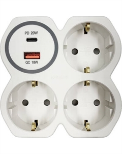 Электроразветвитель КС Дабрабыт 16А 250B 1 USB и 1 USB-C / 74827 Кс