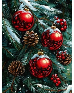 Набор алмазной вышивки Феникс+ Новогодние шары / 71445 Feniks