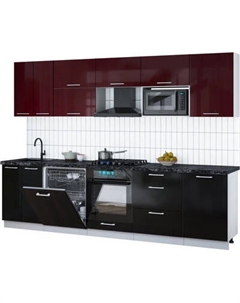 Кухонный гарнитур Интерлиния Мила Gloss 2.9-ПМ2