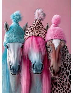 Набор алмазной вышивки Феникс+ Лошади в шапочках / 71406 Feniks