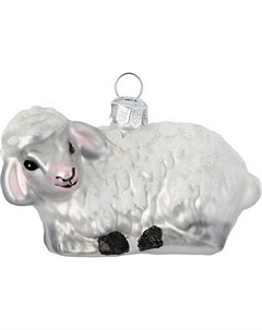 Елочная игрушка Inge's Christmas Figural Glass Ornaments. Овечка лежащая / 64861H120 Inge's christmas