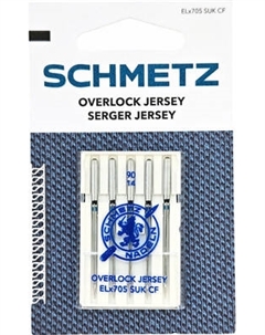 Набор игл для бытовой швейной машины Schmetz ELx705 SUK CF Overlock NM90