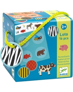 Развивающая игра Djeco Лото перья и мех / DJ08191