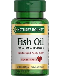 Жирные кислоты Nature's Bounty Рыбий жир 1400мг Омега-3 980мг Nature's bounty