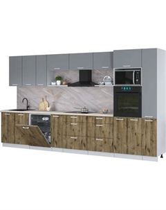 Кухонный гарнитур Интерлиния Мила Лайт 3.8-ПМ1