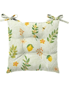 Подушка на стул Самойловский текстиль С Тафтингом 40x40 Лимонный сад компаньон / 926798